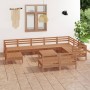 Garden furniture set 11 pieces solid honey brown pine wood by vidaXL, Garden sets - Ref: Foro24-3083072, Price: 587,16 €, Dis...