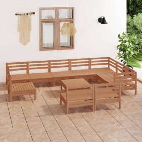 Gartenmöbel-Set 11-teilig aus massivem honigbraunem Kiefernholz von vidaXL, Gartensets - Ref: Foro24-3083072, Preis: 587,99 €...