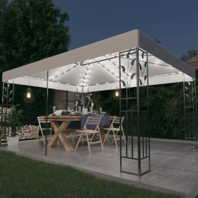 Cenador con doble techo y tira de luces LED blanco 3x4 m de vidaXL, Carpas y cenadores - Ref: Foro24-3070298, Precio: 347,99 ...