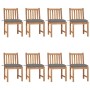 Garden chairs 8 units solid teak wood with cushions by vidaXL, Garden chairs - Ref: Foro24-3073158, Price: 833,50 €, Discount: %