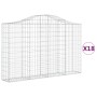 Gabionenkörbe 18 Stück Bogenform Eisen 200x30x120/140 cm von vidaXL, Töpfe und Pflanzgefäße - Ref: Foro24-3145465, Preis: 1,0...