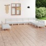 Gartenmöbel-Set 10-teilig aus massivem weißem Kiefernholz von vidaXL, Gartensets - Ref: Foro24-3083135, Preis: 481,75 €, Raba...