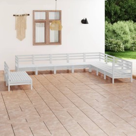 Garden furniture set 10 pieces solid white pine wood by vidaXL, Garden sets - Ref: Foro24-3083135, Price: 481,75 €, Discount: %