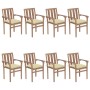 Stackable garden chairs 8 pcs solid teak wood with cushions by vidaXL, Garden chairs - Ref: Foro24-3073450, Price: 910,42 €, ...