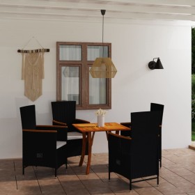 5-piece black garden dining set by vidaXL, Garden sets - Ref: Foro24-3071891, Price: 638,60 €, Discount: %