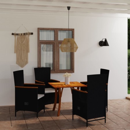 5-piece black garden dining set by vidaXL, Garden sets - Ref: Foro24-3071891, Price: 638,99 €, Discount: %