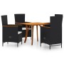 5-piece black garden dining set by vidaXL, Garden sets - Ref: Foro24-3071891, Price: 638,99 €, Discount: %