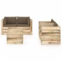 Garden furniture 6 pieces with green impregnated wood cushions by vidaXL, Garden sets - Ref: Foro24-3074839, Price: 666,19 €,...