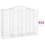 Gabion baskets 12 pcs arch shape iron 200x50x140/160 cm by vidaXL, Pots and planters - Ref: Foro24-3145692, Price: 1,00 €, Di...