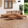 Gartenmöbel-Set 6-teilig aus massivem honigbraunem Kiefernholz von vidaXL, Gartensets - Ref: Foro24-3082645, Preis: 292,88 €,...