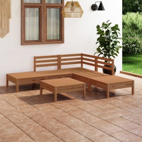 Gartenmöbel-Set 6-teilig aus massivem honigbraunem Kiefernholz von vidaXL, Gartensets - Ref: Foro24-3082645, Preis: 293,04 €,...