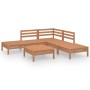 Juego muebles de jardín 6 pzas madera maciza pino marrón miel de vidaXL, Conjuntos de jardín - Ref: Foro24-3082645, Precio: 2...