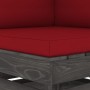 Ecksofa mit grau imprägnierten Holzkissen von vidaXL, Modulare Sofas für den Außenbereich - Ref: Foro24-3068117, Preis: 124,4...