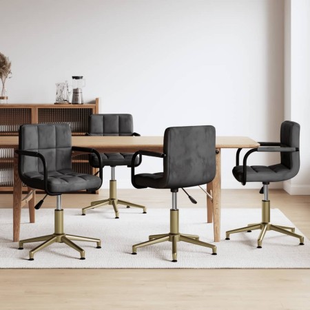 Swivel dining chairs 4 units dark gray velvet by vidaXL, dining chairs - Ref: Foro24-3088232, Price: 225,77 €, Discount: %