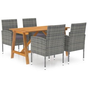 Juego de comedor de jardín 5 piezas gris de vidaXL, Conjuntos de jardín - Ref: Foro24-3068780, Precio: 404,95 €, Descuento: %