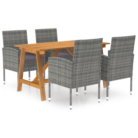 Juego de comedor de jardín 5 piezas gris de vidaXL, Conjuntos de jardín - Ref: Foro24-3068780, Precio: 404,95 €, Descuento: %