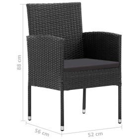 Juego de comedor de jardín 5 piezas negro de vidaXL, Conjuntos de jardín - Ref: Foro24-3068781, Precio: 389,99 €, Descuento: %