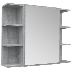 Badezimmerspiegelschrank aus grauem Sonoma-Sperrholz, 80 x 20,5 x 64 cm von vidaXL, Badezimmerwaschtische - Ref: Foro24-81552...