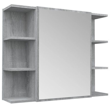 Sonoma gray plywood bathroom mirror cabinet 80x20.5x64 cm by vidaXL, bathroom vanities - Ref: Foro24-815523, Price: 97,27 €, ...