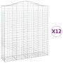 Gabion baskets 12 pcs arc shape iron 200x50x220/240cm by vidaXL, Pots and planters - Ref: Foro24-3145776, Price: 1,00 €, Disc...