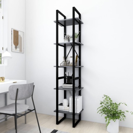 5-level engineered wood shelf in gray, 40x30x175 cm by vidaXL, Bookcases and shelves - Ref: Foro24-3081970, Price: 76,00 €, D...