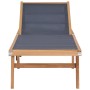 Folding sun loungers with wheels 2 pcs solid teak and textilene by vidaXL, Loungers - Ref: Foro24-3073000, Price: 568,94 €, D...