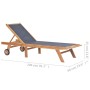 Folding sun loungers with wheels 2 pcs solid teak and textilene by vidaXL, Loungers - Ref: Foro24-3073000, Price: 568,94 €, D...