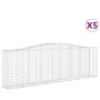 Gabion baskets 5 pcs arch shape iron 400x50x120/140 cm by vidaXL, Pots and planters - Ref: Foro24-3145972, Price: 913,15 €, D...