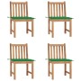 Garden chairs, set of 4, made of solid teak wood with cushions. by vidaXL, Garden chairs - Ref: Foro24-3073093, Price: 402,60...