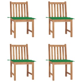 Garden chairs, set of 4, made of solid teak wood with cushions. by vidaXL, Garden chairs - Ref: Foro24-3073093, Price: 401,88...