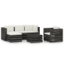 Garden furniture 6 pieces with gray impregnated wood cushions by vidaXL, Garden sets - Ref: Foro24-3068458, Price: 638,24 €, ...