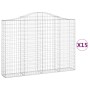 Gabionenkörbe 15 Stück Bogenform Eisen 200x30x140/160 cm von vidaXL, Töpfe und Pflanzgefäße - Ref: Foro24-3145485, Preis: 1,0...