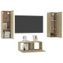 3 Stück Holzwerkstoff TV Wohnzimmer Möbel Set Sonoma Eiche von vidaXL, TV-Möbel - Ref: Foro24-3078973, Preis: 129,09 €, Rabat...