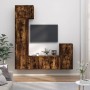 TV furniture set 5 pieces smoked oak plywood by vidaXL, TV Furniture - Ref: Foro24-3188619, Price: 235,47 €, Discount: %