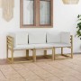 3-seater garden sofa with cream cushions by vidaXL, Garden sets - Ref: Foro24-3064995, Price: 239,99 €, Discount: %