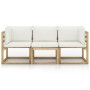 3-seater garden sofa with cream cushions by vidaXL, Garden sets - Ref: Foro24-3064995, Price: 239,99 €, Discount: %