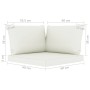 3-Sitzer-Gartensofa mit cremefarbenen Kissen von vidaXL, Gartensets - Ref: Foro24-3064995, Preis: 222,47 €, Rabatt: %