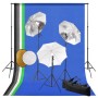 Photo studio kit with lamps umbrellas reflector background by vidaXL, Flashes and studio lighting - Ref: Foro24-3067101, Pric...