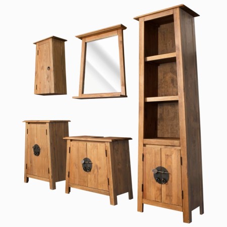 Conjunto de muebles de baño 5 piezas madera maciza de pino de vidaXL, Muebles de baño - Ref: Foro24-275425, Precio: 763,24 €,...