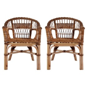 Garden chairs 2 units brown natural rattan by vidaXL, Garden chairs - Ref: Foro24-275842, Price: 463,99 €, Discount: %