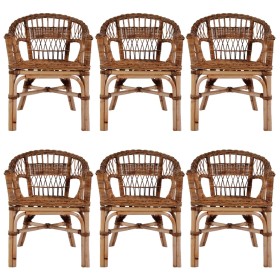 Garden chairs 6 units brown natural rattan by vidaXL, Garden chairs - Ref: Foro24-275844, Price: 1,00 €, Discount: %