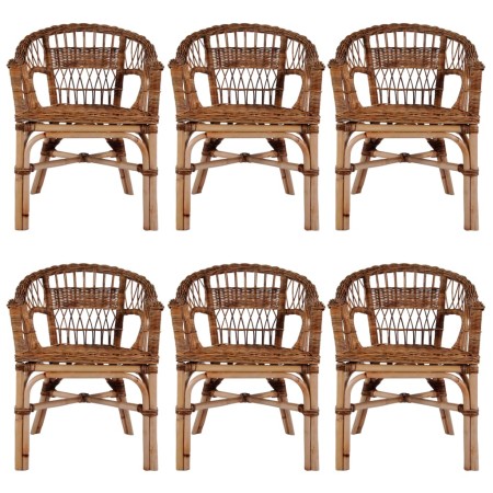 Garden chairs 6 units brown natural rattan by vidaXL, Garden chairs - Ref: Foro24-275844, Price: 1,00 €, Discount: %