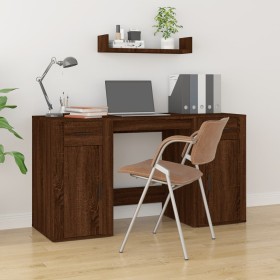 Brown oak plywood desk with cabinet by vidaXL, Desks - Ref: Foro24-3185438, Price: 154,94 €, Discount: %