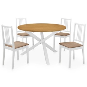 5-piece white MDF dining room furniture set by vidaXL, Furniture sets for kitchens and dining rooms - Ref: Foro24-276402, Pri...