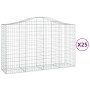 Wire mesh baskets 25 units, arched shape, iron, 200x50x120/140 cm by vidaXL, Pots and planters - Ref: Foro24-3145677, Price: ...