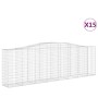 Gabion baskets 15 units, arched shape, iron, 400x50x120/140cm. by vidaXL, Pots and planters - Ref: Foro24-3145978, Price: 2,0...