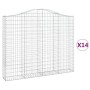 Gabion baskets 14 pcs arch shape iron 200x30x160/180 cm by vidaXL, Pots and planters - Ref: Foro24-3145505, Price: 2,00 €, Di...