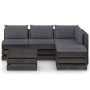 Garden furniture 6 pieces with gray impregnated wood cushions by vidaXL, Garden sets - Ref: Foro24-3068312, Price: 529,34 €, ...