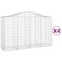 Gabionenkörbe 4 Stk. Bogenform Eisen 200x50x120/140 cm von vidaXL, Töpfe und Pflanzgefäße - Ref: Foro24-3145663, Preis: 429,1...