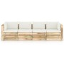 4-seater garden sofa with impregnated pine wood cushions by vidaXL, Garden sets - Ref: Foro24-3074605, Price: 482,99 €, Disco...